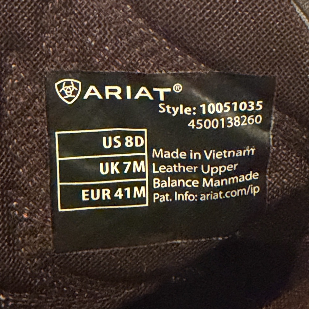 Ariat Cowpuncher VenTEK Cowboy Boots, size 8 - Picture 4 of 4